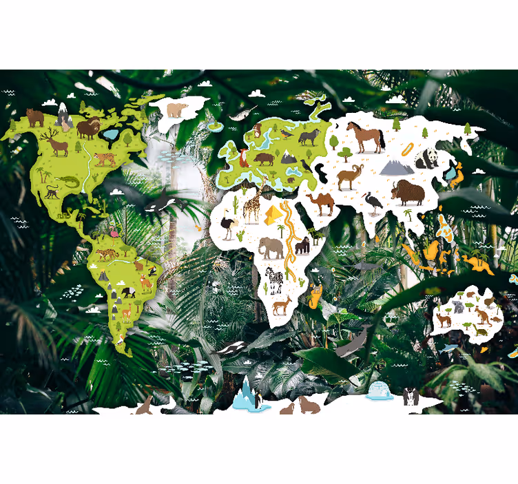 Persiana enrollable infantil mapa del safari - TenVinilo