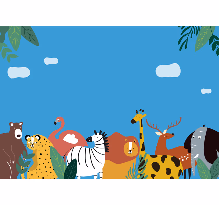 Persiana enrollable infantil animales diferentes - TenVinilo