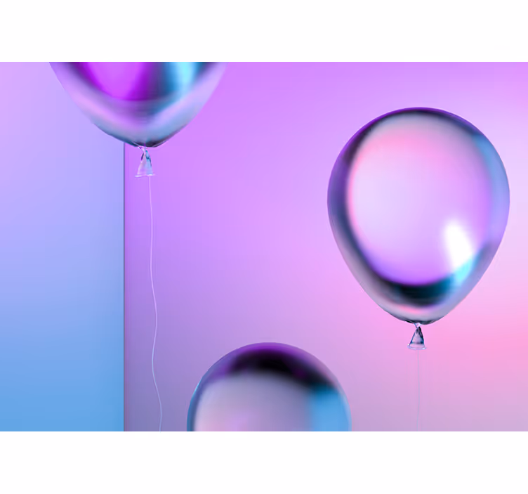 Persiana enrollable infantil arreglo de globos degradados - TenVinilo