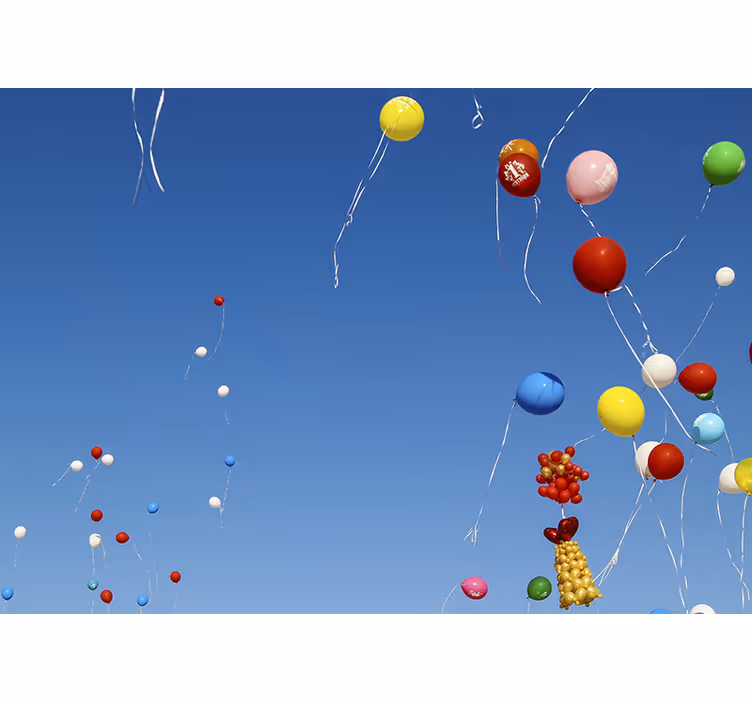 Persiana enrollable infantil globos brillantes en el cielo - TenVinilo