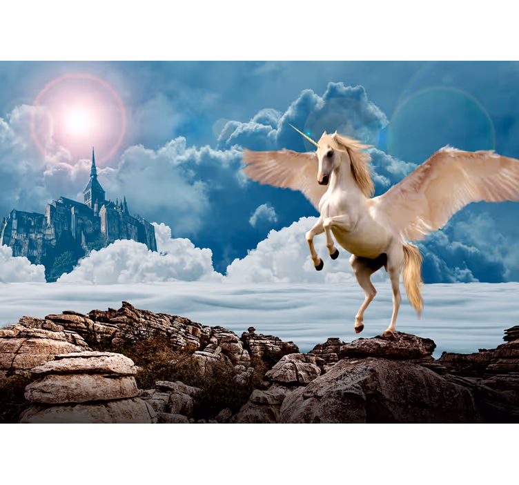 Persiana enrollable infantil unicornio valiente en la niebla - TenVinilo