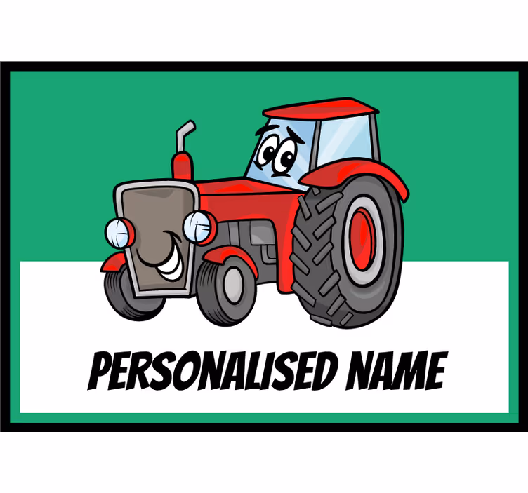 Persiana enrollable infantil tractor rojo personalizado - TenVinilo