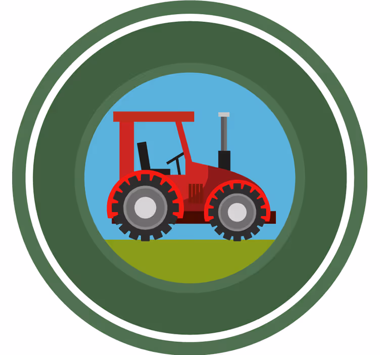 Persiana enrollable infantil tractor de círculo verde - TenVinilo