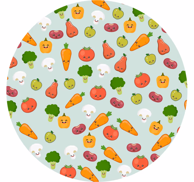 Persiana enrollable infantil verduras animadas - TenVinilo
