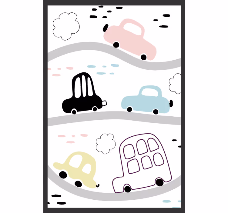Persiana enrollable infantil vehículos y carreteras - TenVinilo
