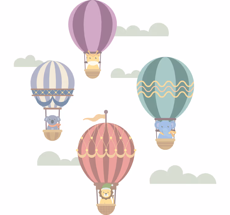 Persiana enrollable infantil globos voladores con animales - TenVinilo