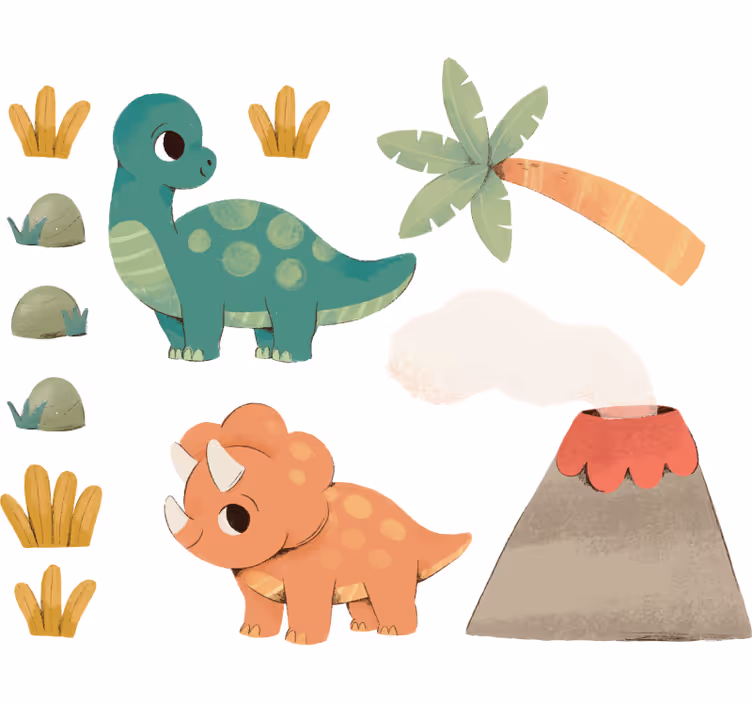 Persiana enrollable infantil dinosaurios en acuarela - TenVinilo