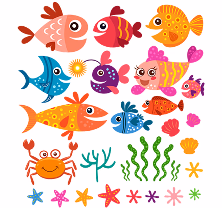 Persiana enrollable infantil peces de colores - TenVinilo