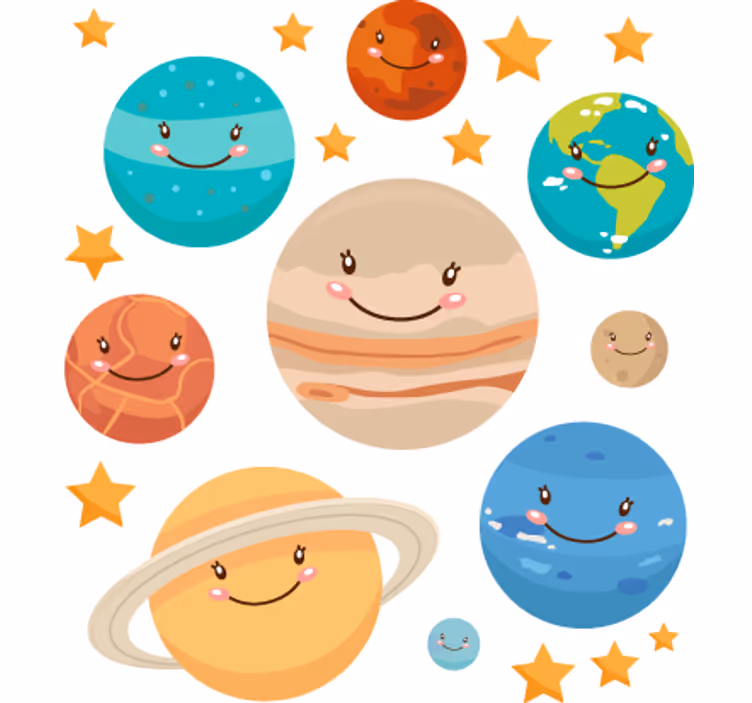 Persiana enrollable infantil sticker planetas sistema solar - TenVinilo