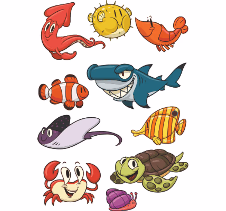 Persiana enrollable infantil pack de peces coloridos - TenVinilo