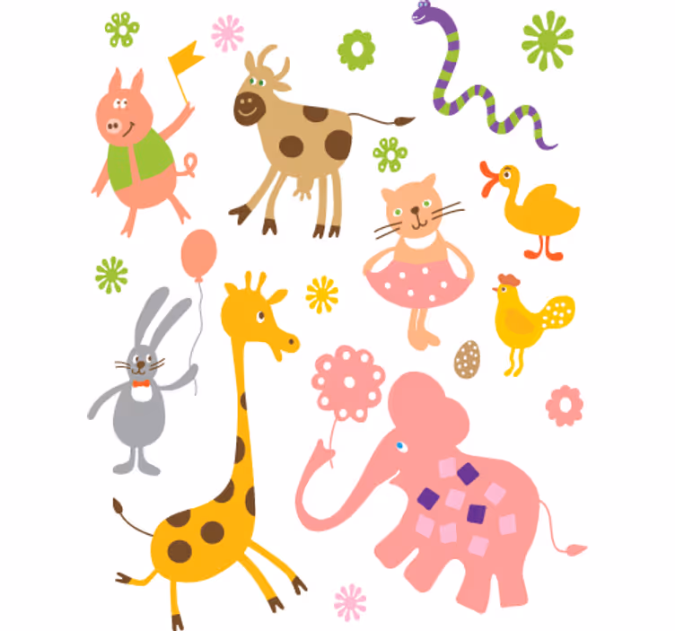 Persiana enrollable infantil con dibujos de animales - TenVinilo