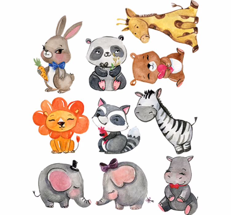 Persiana enrollable infantil pegatinas de animales selva - TenVinilo