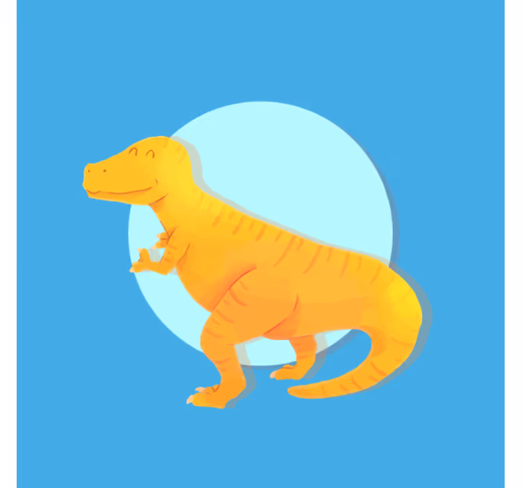 Persiana enrollable infantil dinosaurio t-rex amarillo - TenVinilo