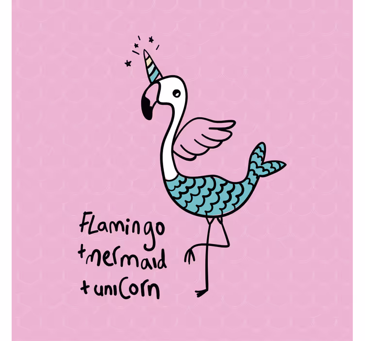 Persiana enrollable infantil ilustración de flamenco lindo - TenVinilo