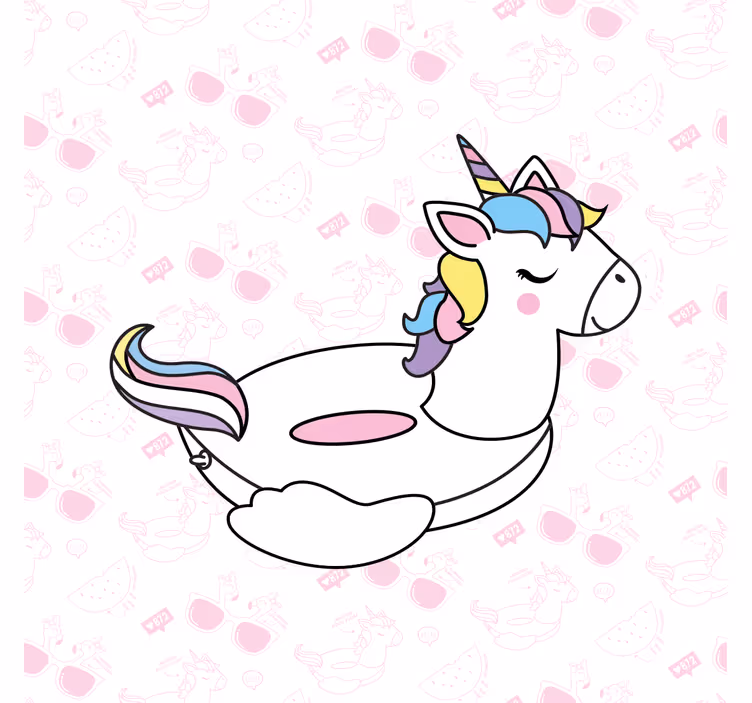 Persiana enrollable infantil unicornio y flamencos dibujados - TenVinilo