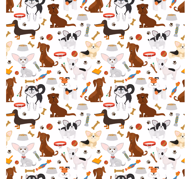 Persiana enrollable infantil perritos mestizos adorables - TenVinilo