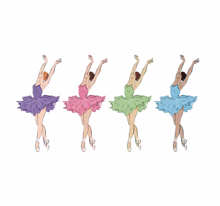 Persiana enrollable infantil bailarinas de ballet coloridas - TenVinilo