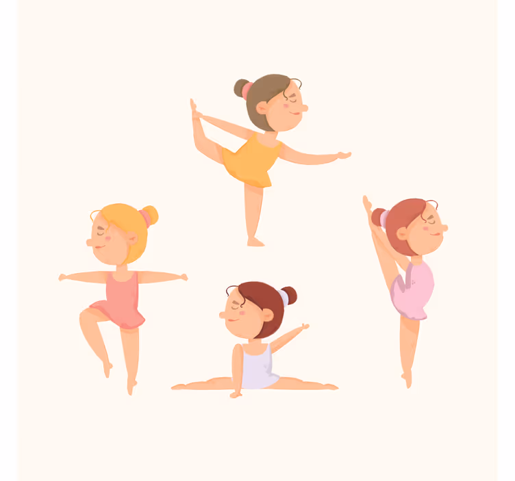 Persiana enrollable infantil bailarinas estirando - TenVinilo