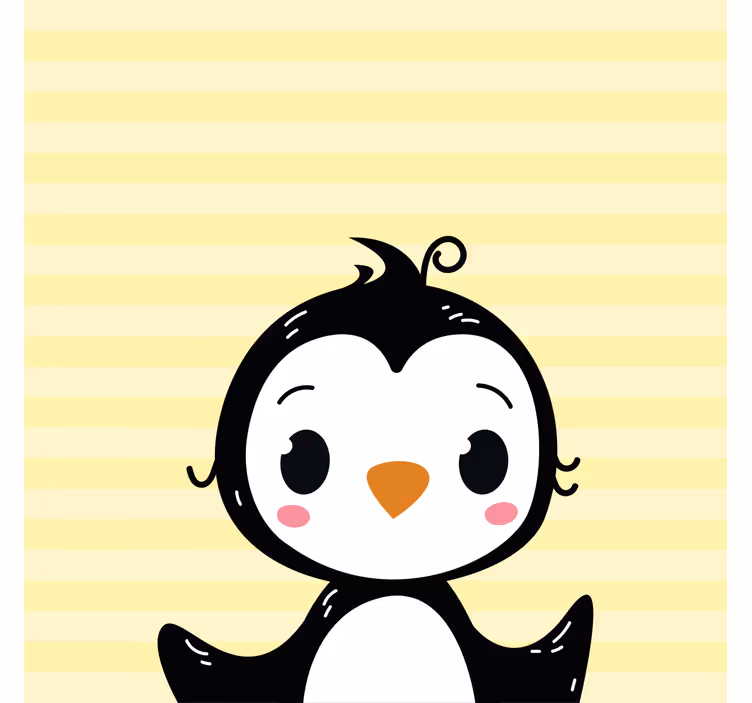 Persiana enrollable infantil pingüino bebé lindo - TenVinilo