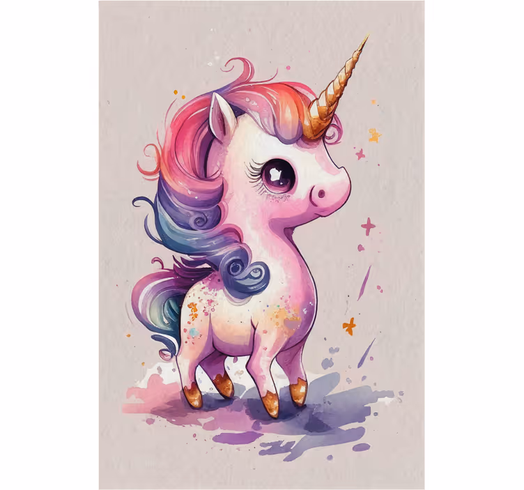 Persiana enrollable infantil unicornio acuarela - TenVinilo