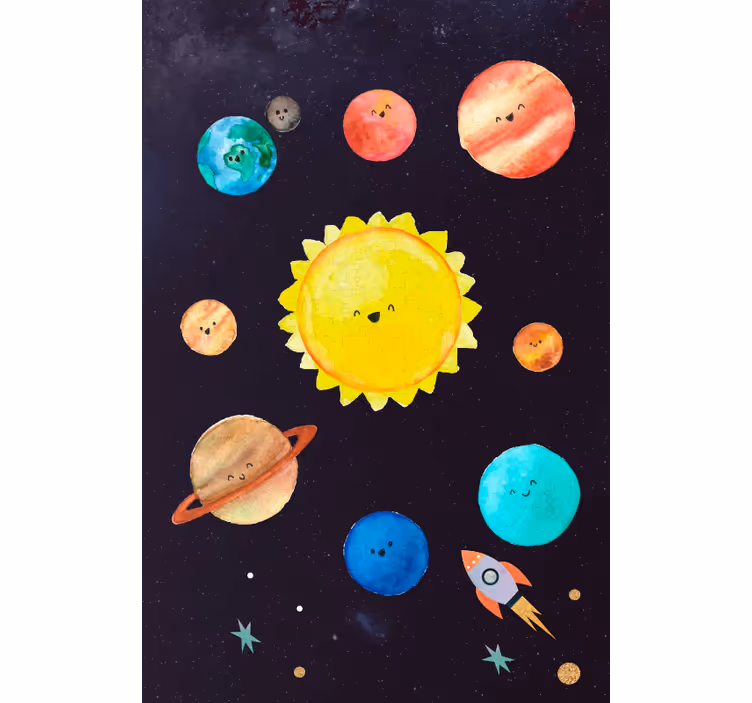 Persiana enrollable infantil sistema solar para niños - TenVinilo