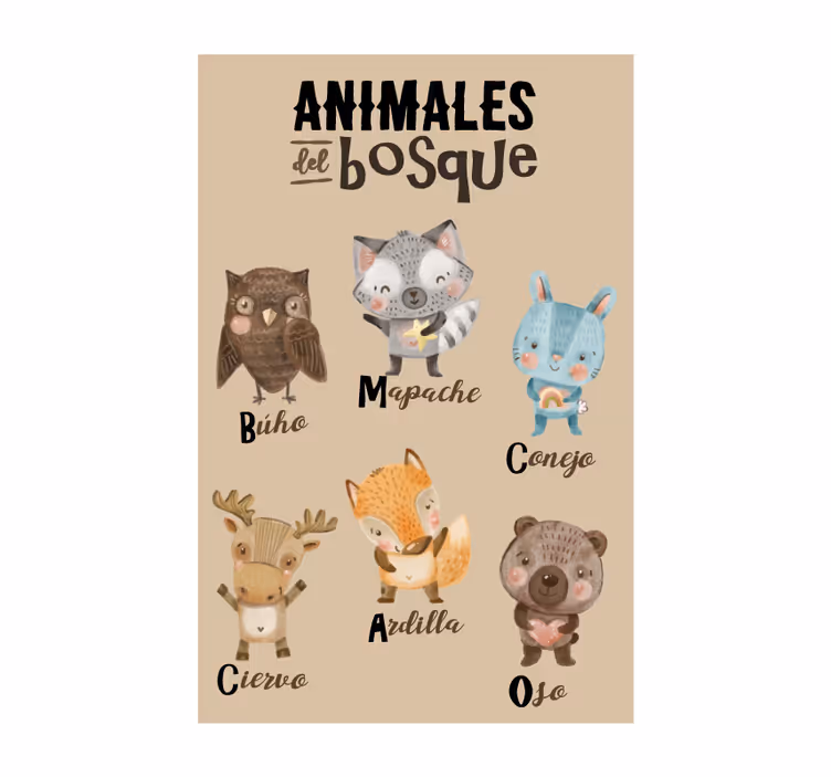 Persiana enrollable infantil animales del bosque - TenVinilo