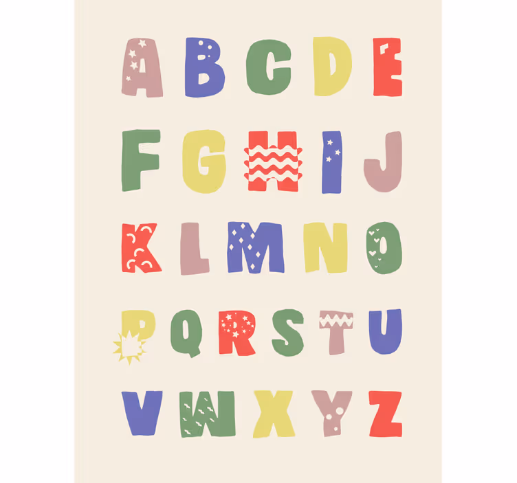 Persiana enrollable infantil a geometría alfabética - TenVinilo