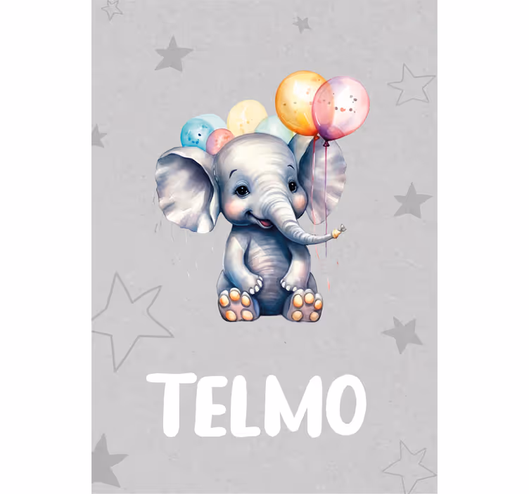 Persiana enrollable infantil elefante bebé con globos - TenVinilo