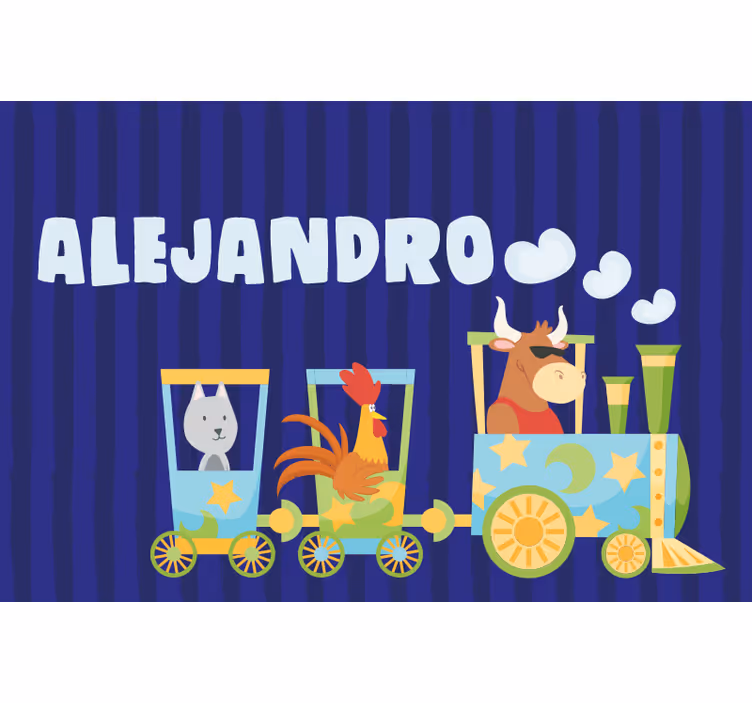 Persiana enrollable infantil mantel personalizado tren - TenVinilo