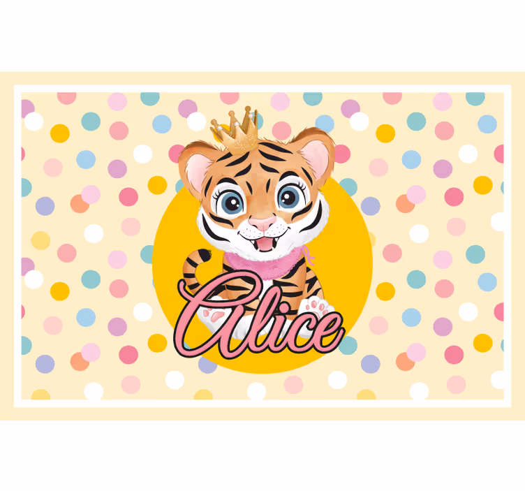 Persiana enrollable infantil tigre lindo con nombre - TenVinilo