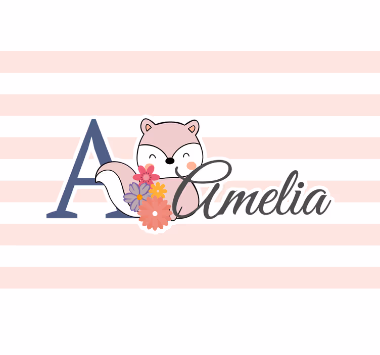 Persiana enrollable infantil ardilla linda con nombre - TenVinilo