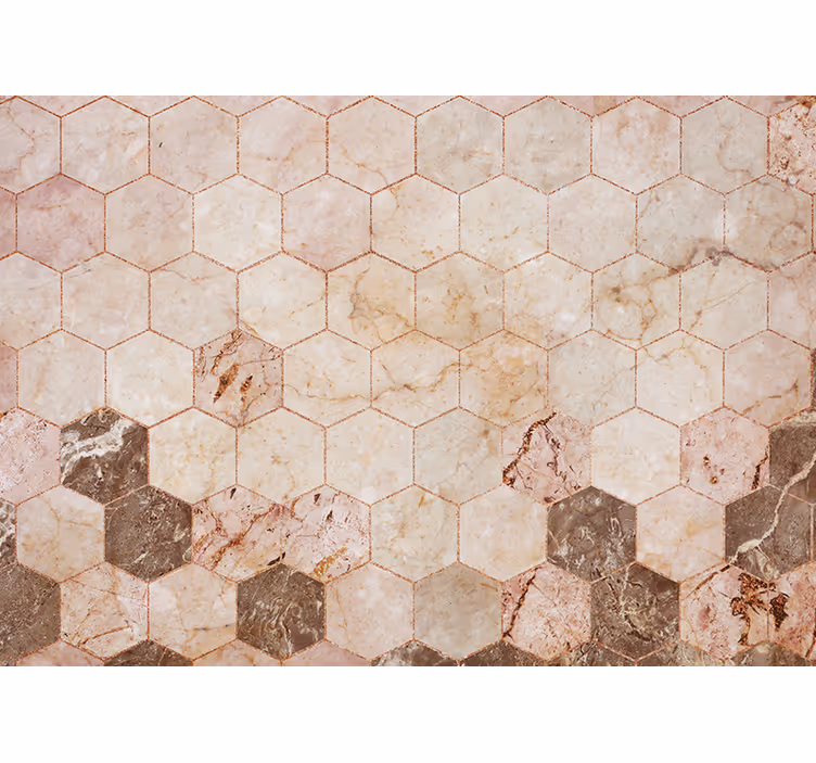 Persiana enrollable para cocina azulejo hexagonal marrón - TenVinilo