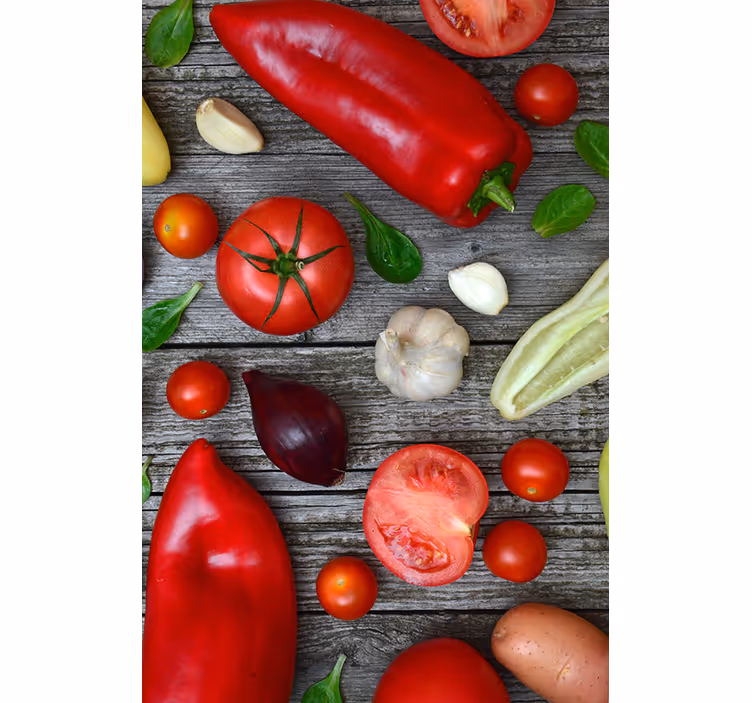 Persiana enrollable para cocina mesa de verduras - TenVinilo