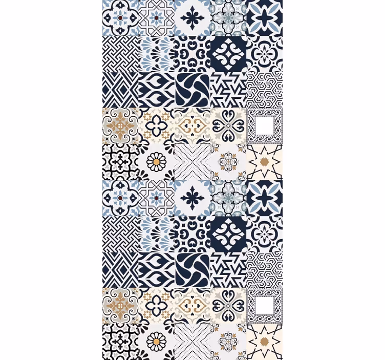 Persiana enrollable para cocina azulejos azules - TenVinilo
