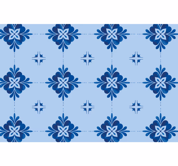 Persiana enrollable azul azulejos de espiral azul - TenVinilo