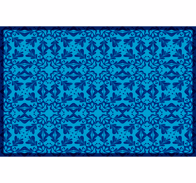 Persiana enrollable azul mantel mosaico floral - TenVinilo