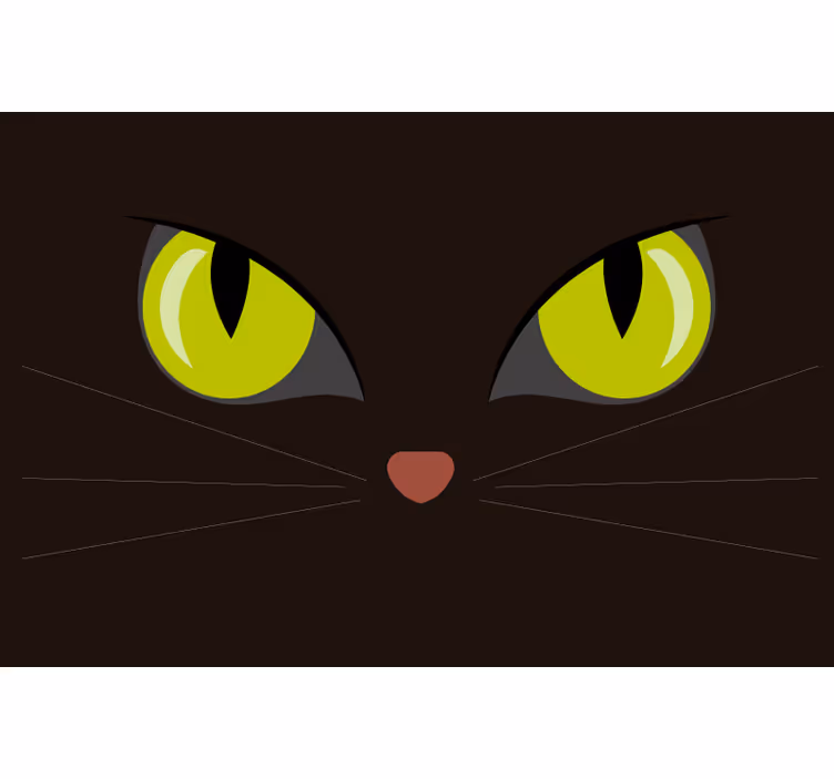 Persiana enrollable negra gato negro aterrador - TenVinilo