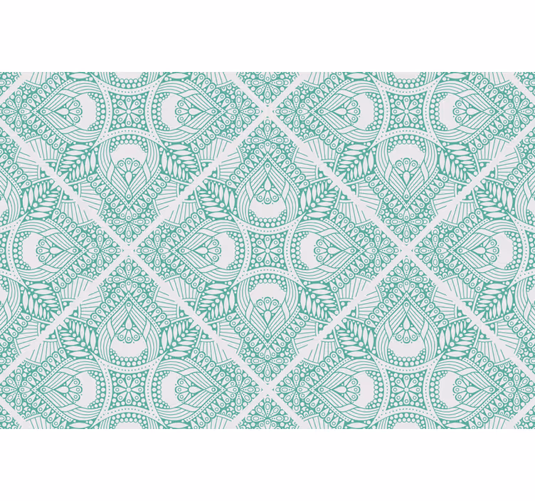 Persiana enrollable verde azulejo ornamental - TenVinilo