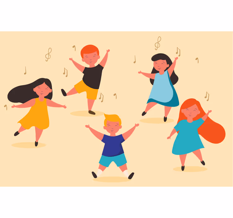 Persiana enrollable beige baile de niños - TenVinilo