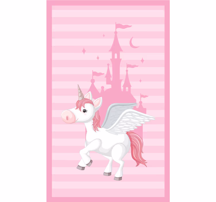 Persiana enrollable infantil unicornio con castillo - TenVinilo