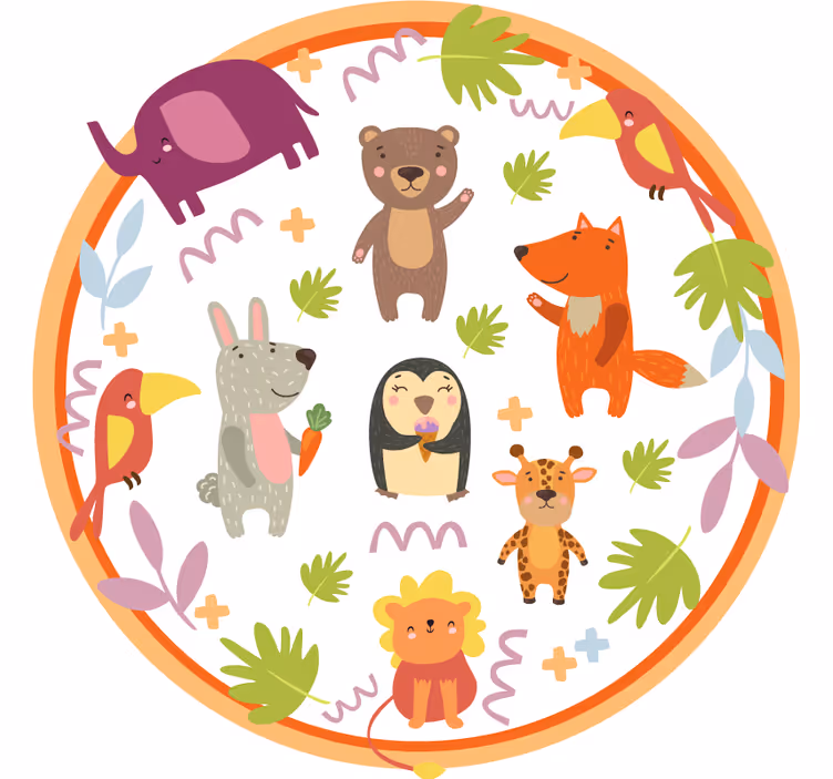 Persiana enrollable infantil animales de zoológico adorables - TenVinilo