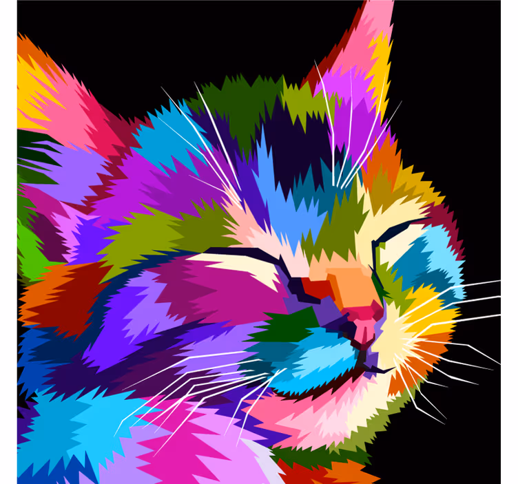Persiana enrollable infantil gato retrato colorido - TenVinilo