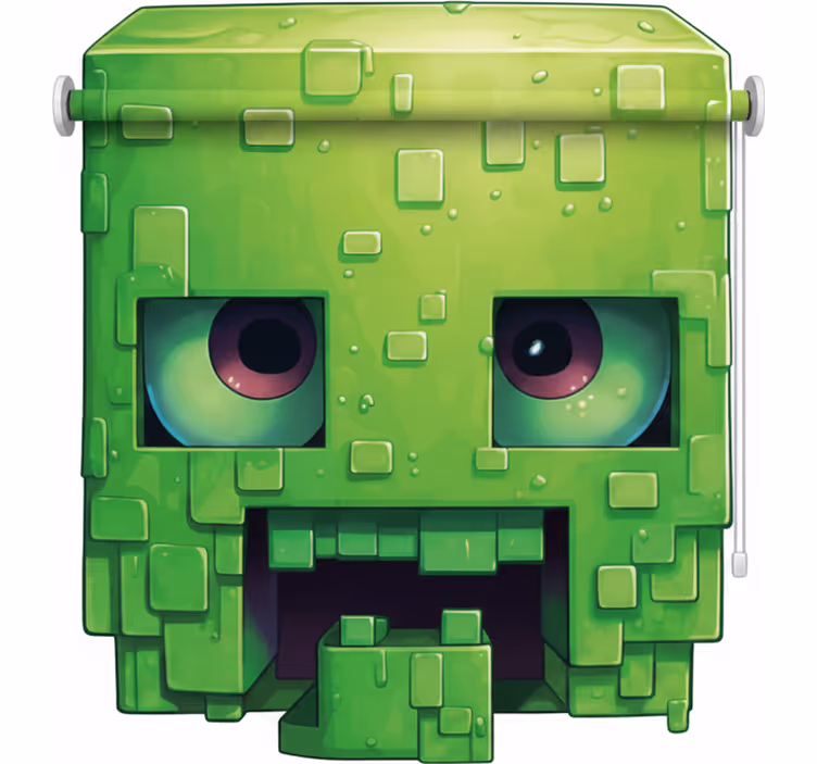 Persiana enrollable infantil personaje pixelado inquietante - TenVinilo