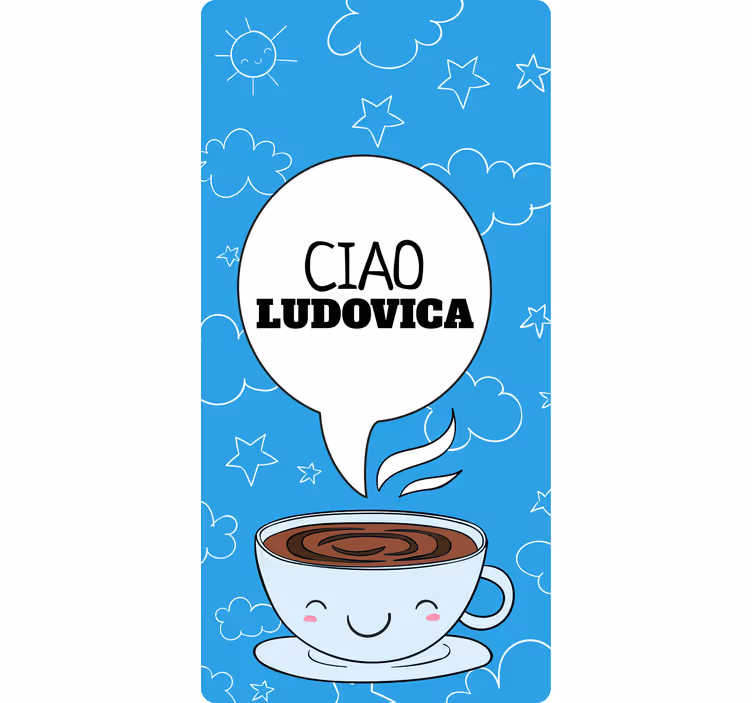Persiana enrollable juvenil taza de café feliz personalizada - TenVinilo