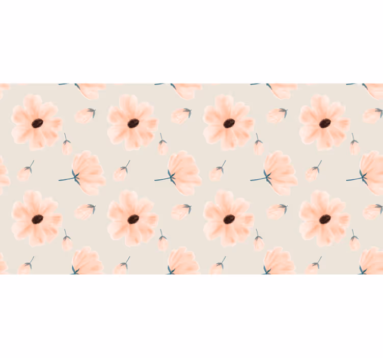 Persiana enrollable beige con grandes flores acuareladas - TenVinilo