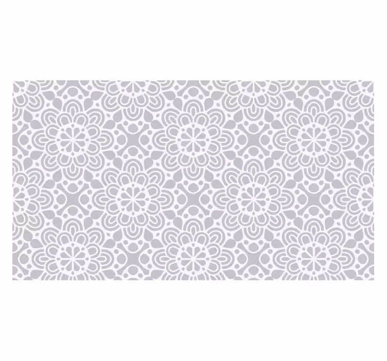 Persiana enrollable blanca alfombra vinílica floral gris - TenVinilo