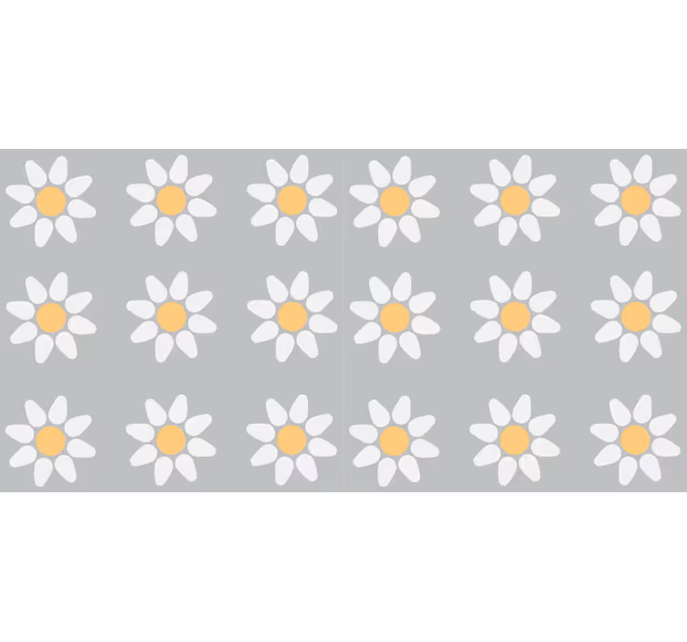 Persiana enrollable floral con estampado de margaritas - TenVinilo