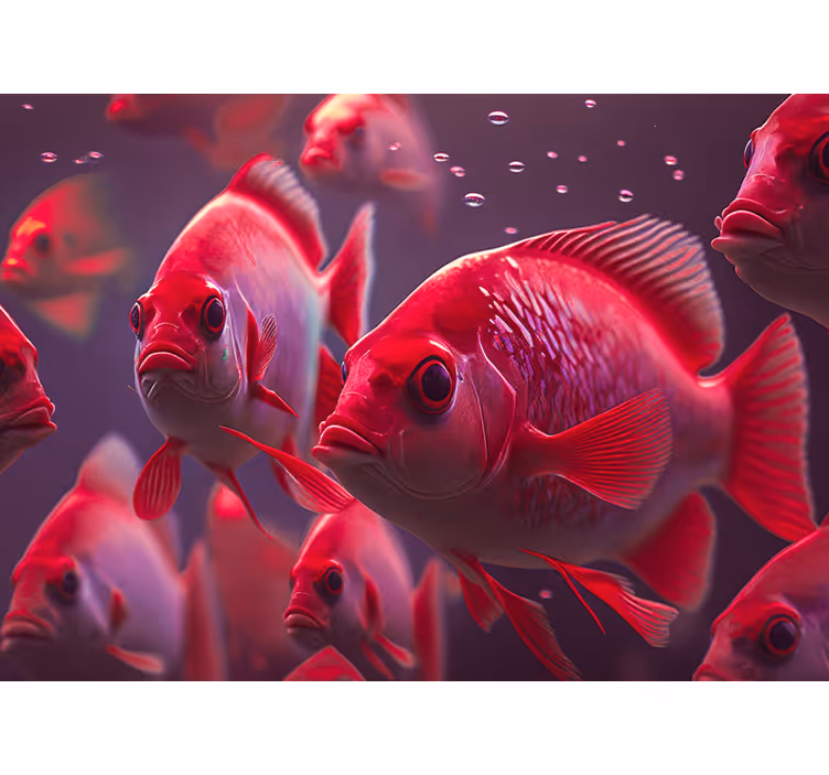 Persiana enrollable animales acuario de peces rojos - TenVinilo