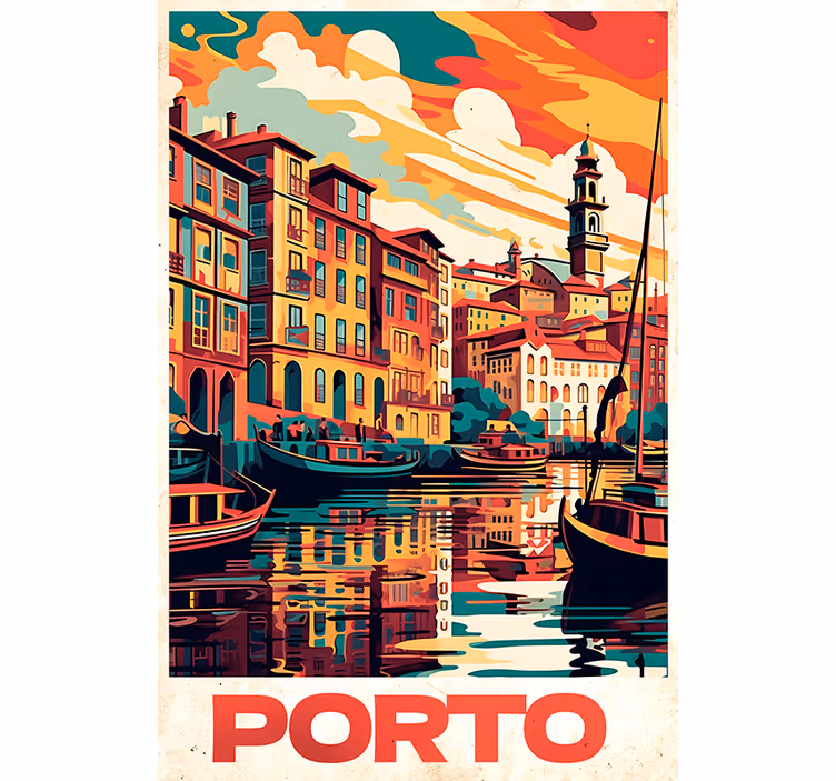 Persiana enrollable vintage cartel de oporto vintage - TenVinilo
