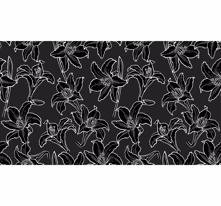 Persiana enrollable negra plantas en blanco y negro - TenVinilo
